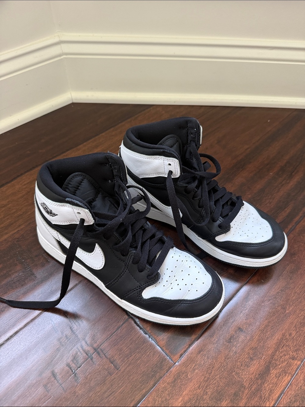 Nike Kids Black and White High-Top Jordan Sneakers